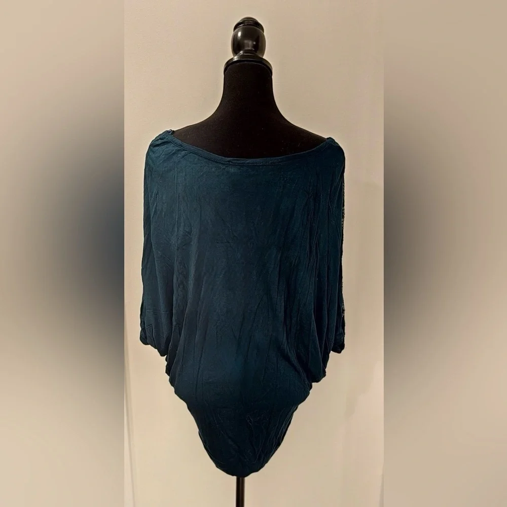 Philosophy Woman Dark Teal Sequin Sleeve Top, Size 0X, NWOT